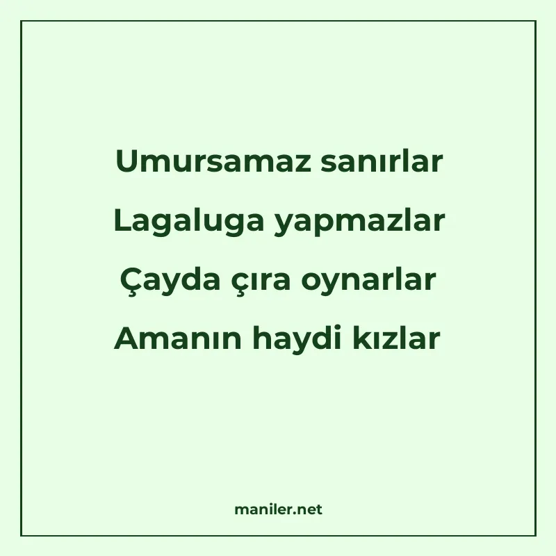 Umursamaz sanırlar Lagaluga yapmazlar Çayda çıra oynarlar Am manisi görseli