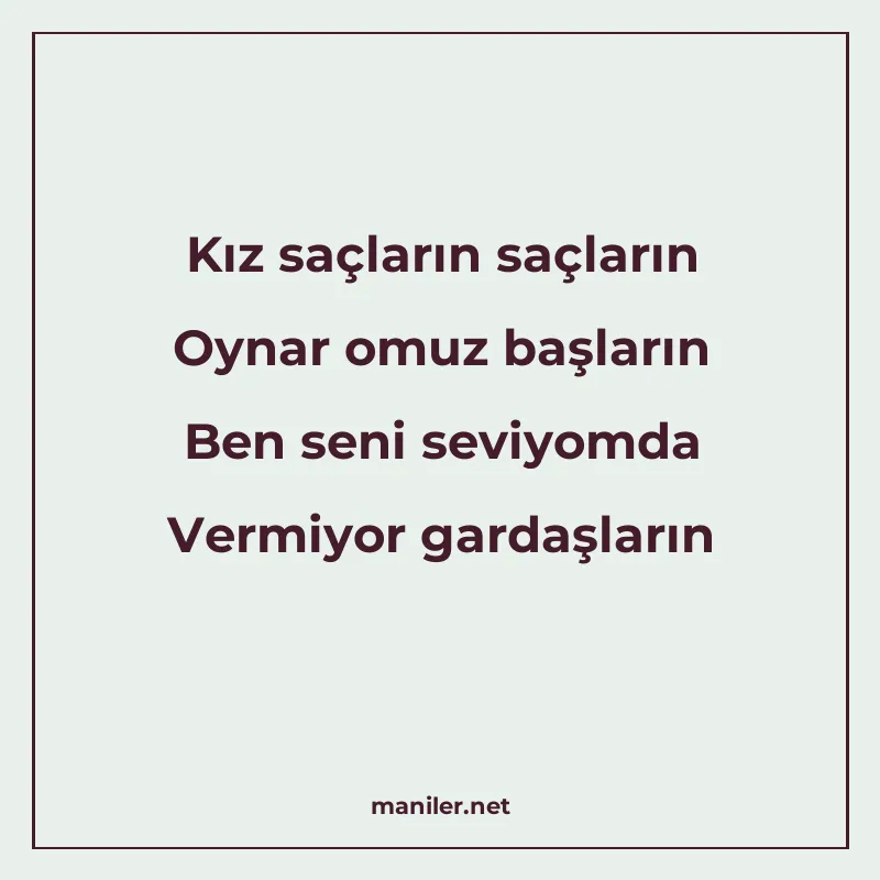 Kız saçların saçların Oynar omuz başların Ben seni seviyomda manisi görseli