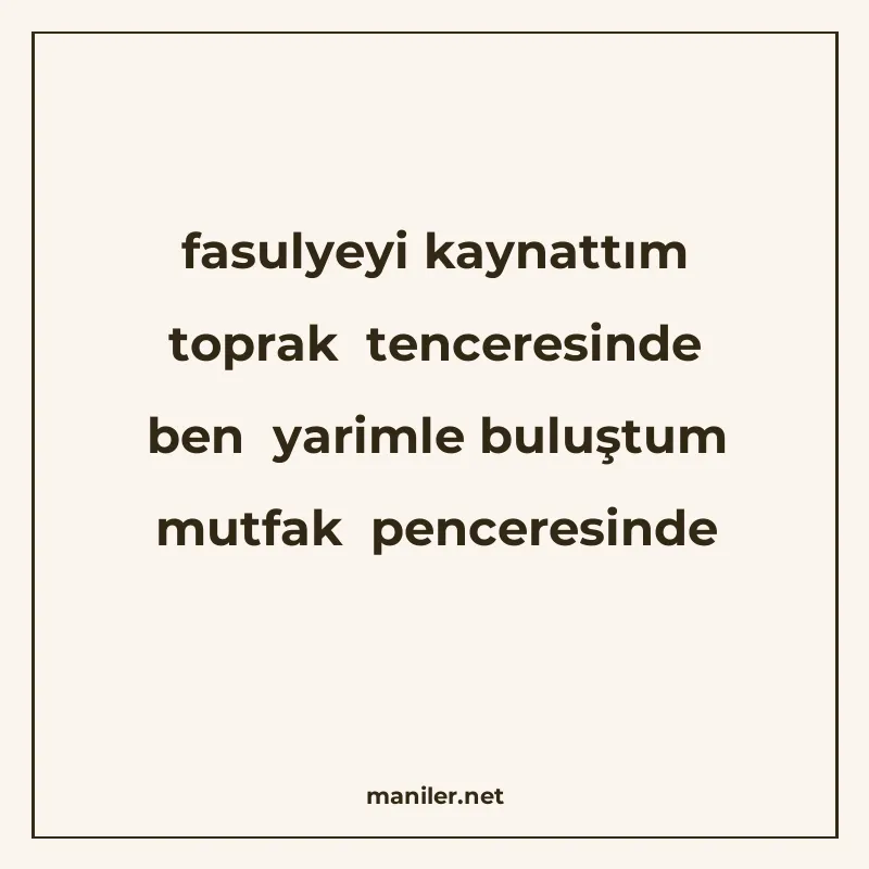 fasulyeyi kaynattım toprak tenceresinde ben yarimle buluştum manisi görseli