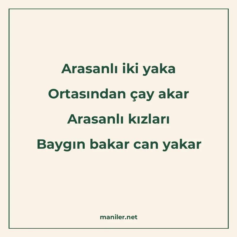 Arasanlı iki yaka Ortasından çay akar Arasanlı kızları Baygı manisi görseli