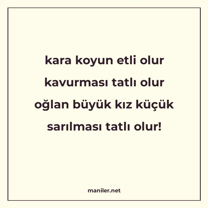 kara koyun etli olur kavurması tatlı olur oğlan büyük kız kü manisi görseli