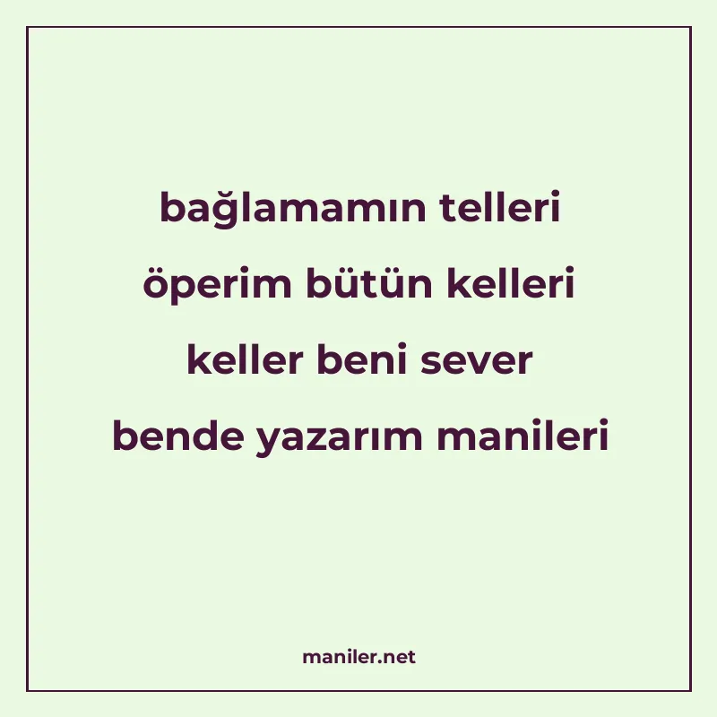 bağlamamın telleri öperim bütün kelleri keller beni sever be manisi görseli