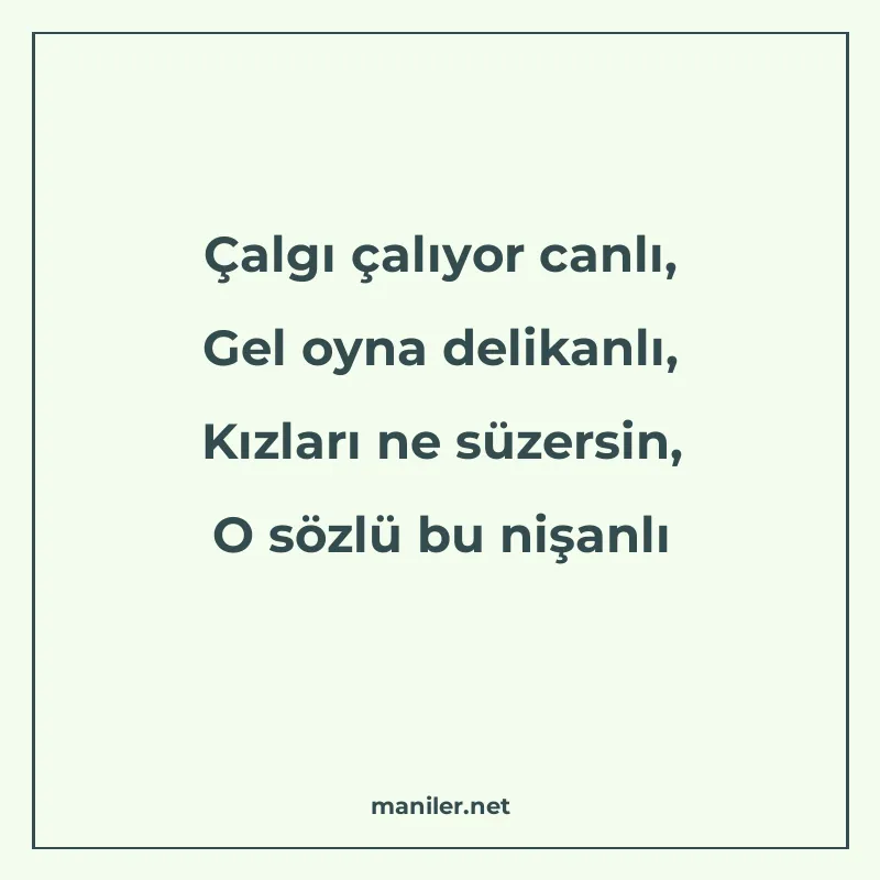 Çalgı çalıyor canlı, Gel oyna delikanlı, Kızları ne süzersin manisi görseli