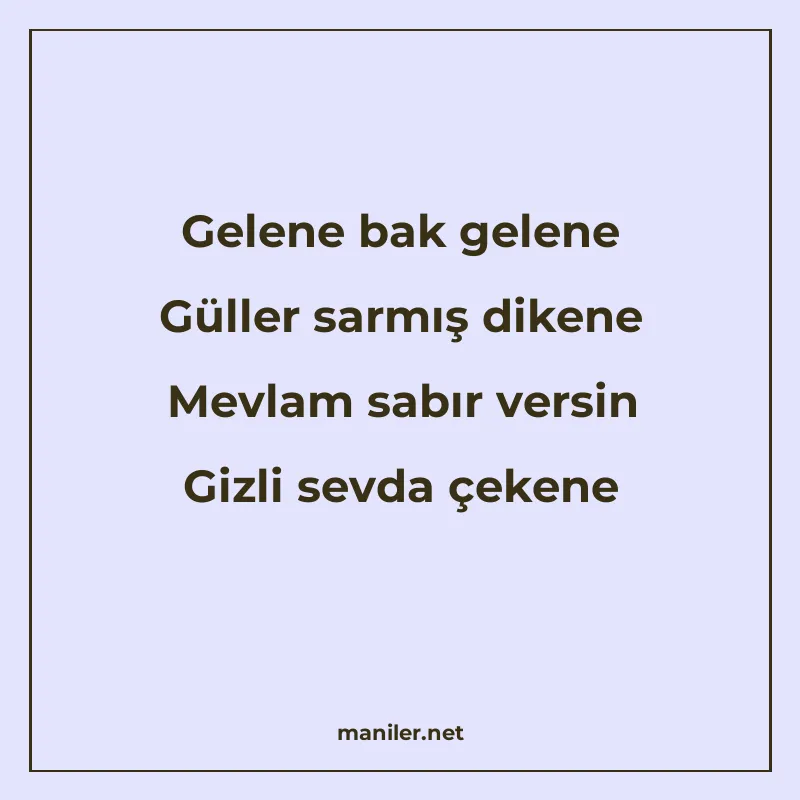 Gelene bak gelene Güller sarmış dikene Mevlam sabır versin G manisi görseli