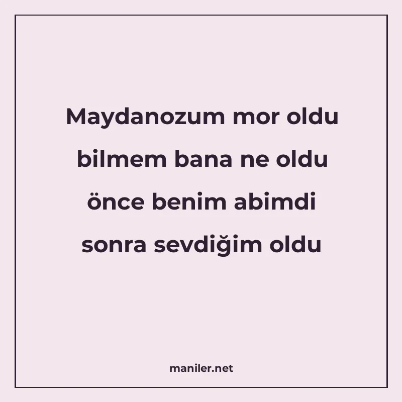 Maydanozum mor oldu bilmem bana ne oldu önce benim abimdi so manisi görseli