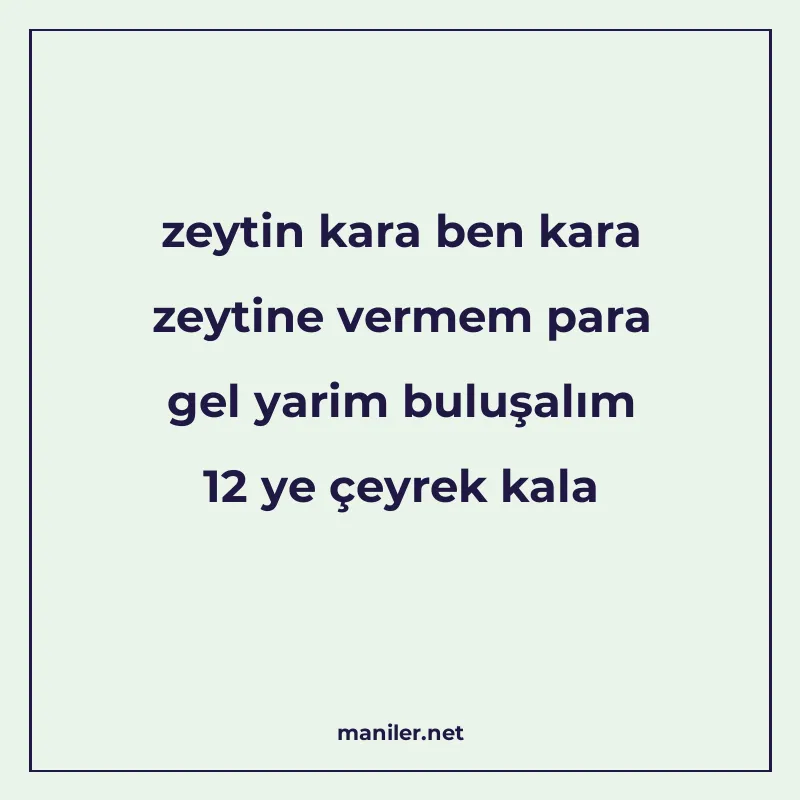 zeytin kara ben kara zeytine vermem para gel yarim buluşalım manisi görseli