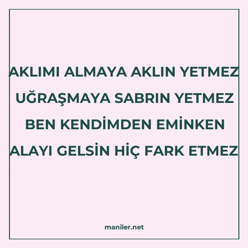 AKLIMI ALMAYA AKLIN YETMEZ UĞRAŞMAYA SABRIN YETMEZ BEN KENDİ manisi görseli
