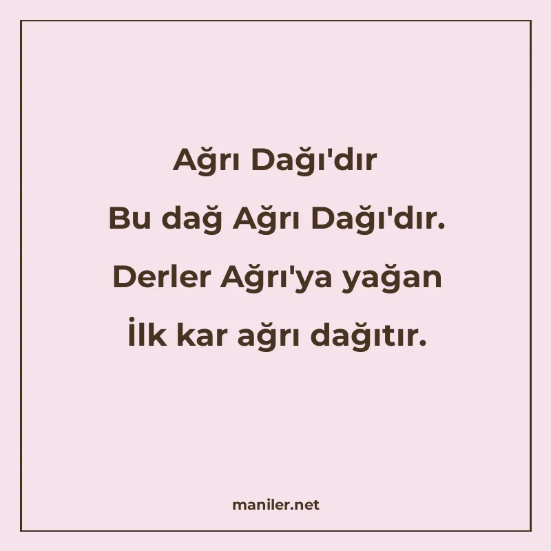 Ağrı Dağı'dır Bu dağ Ağrı Dağı'dır. Derler Ağrı&ap manisi görseli