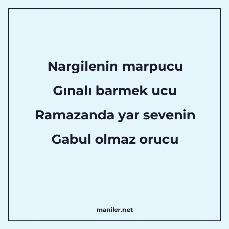 Nargilenin marpucu Gınalı barmek ucu Ramazanda yar sevenin G manisi görseli