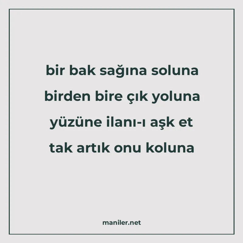 bir bak sağına soluna birden bire çık yoluna yüzüne ilanı-ı manisi görseli