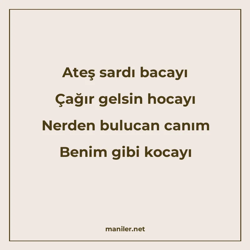 Ateş sardı bacayı Çağır gelsin hocayı Nerden bulucan canım B manisi görseli