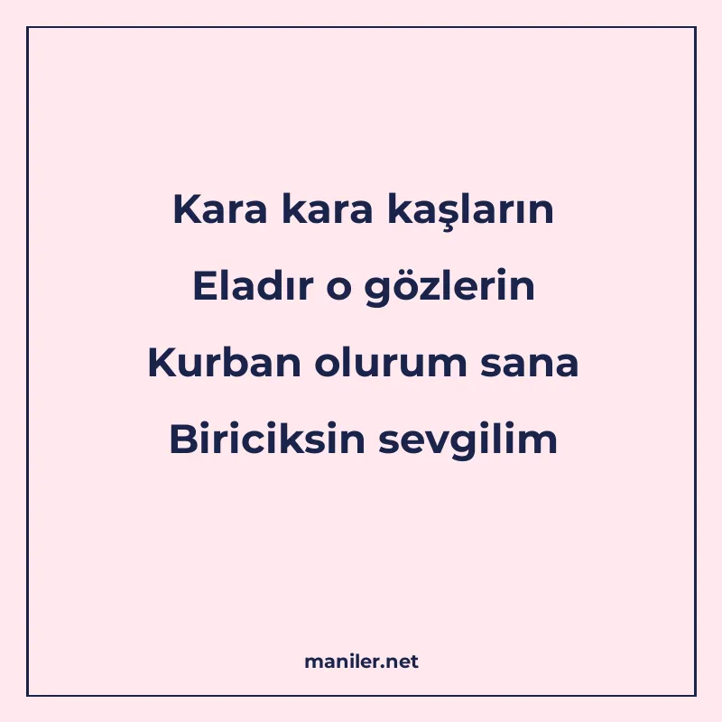 Kara kara kaşların Eladır o gözlerin Kurban olurum sana Biri manisi görseli