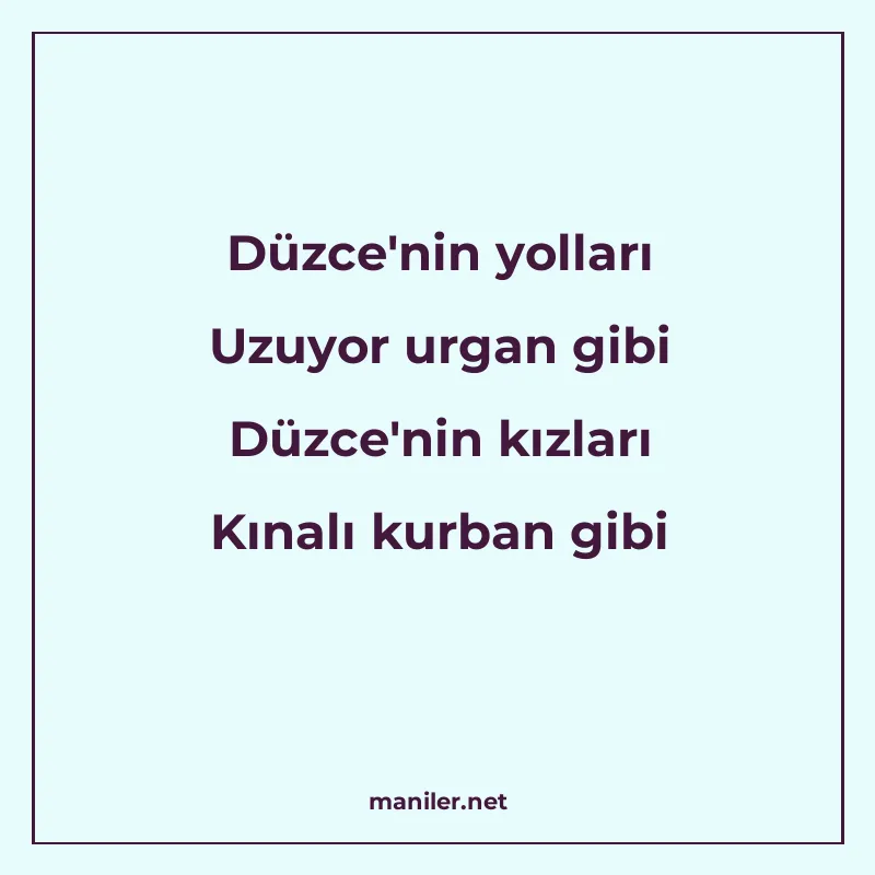 Düzce'nin yolları Uzuyor urgan gibi Düzce'nin kızl manisi görseli
