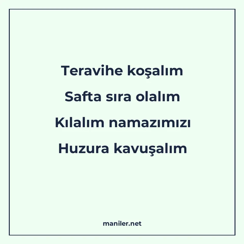 Teravihe koşalım Safta sıra olalım Kılalım namazımızı Huzura manisi görseli