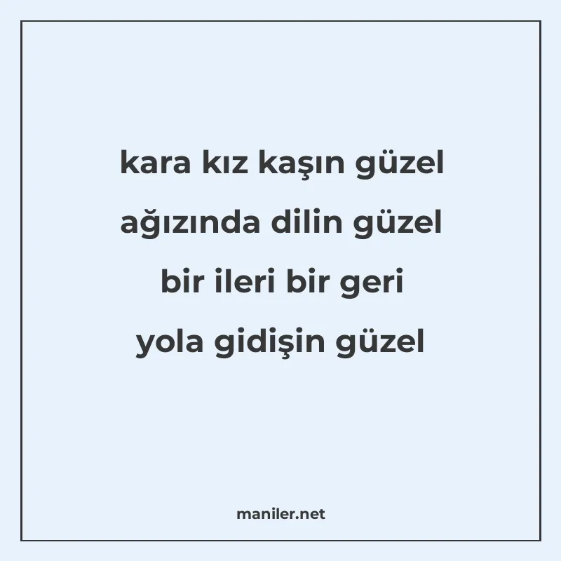 kara kız kaşın güzel ağızında dilin güzel bir ileri bir geri manisi görseli