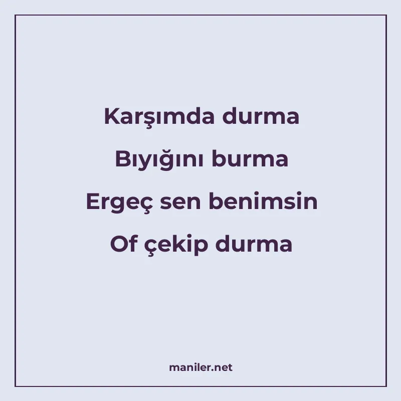 Karşımda durma Bıyığını burma Ergeç sen benimsin Of çekip du manisi görseli