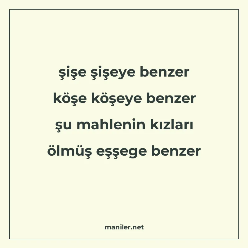 şişe şişeye benzer köşe köşeye benzer şu mahlenin kızları öl manisi görseli