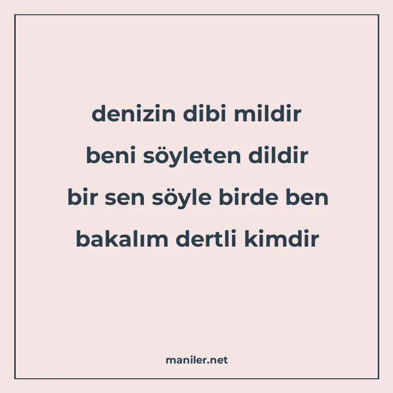 denizin dibi mildir beni söyleten dildir bir sen söyle birde manisi görseli