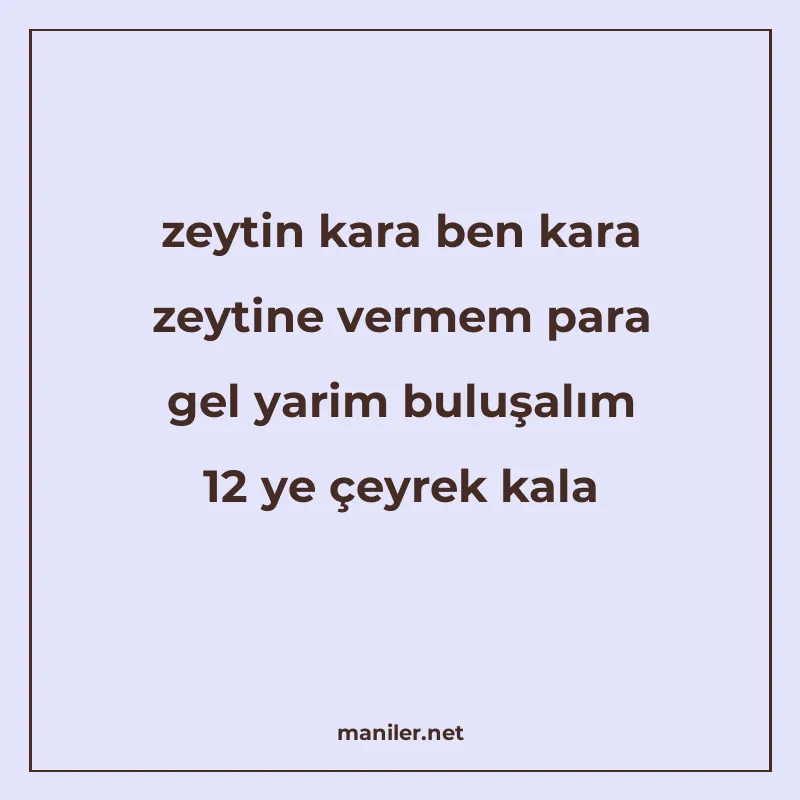 zeytin kara ben kara zeytine vermem para gel yarim buluşalım manisi görseli