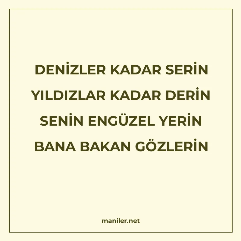 DENİZLER KADAR SERİN YILDIZLAR KADAR DERİN SENİN ENGÜZEL YER manisi görseli