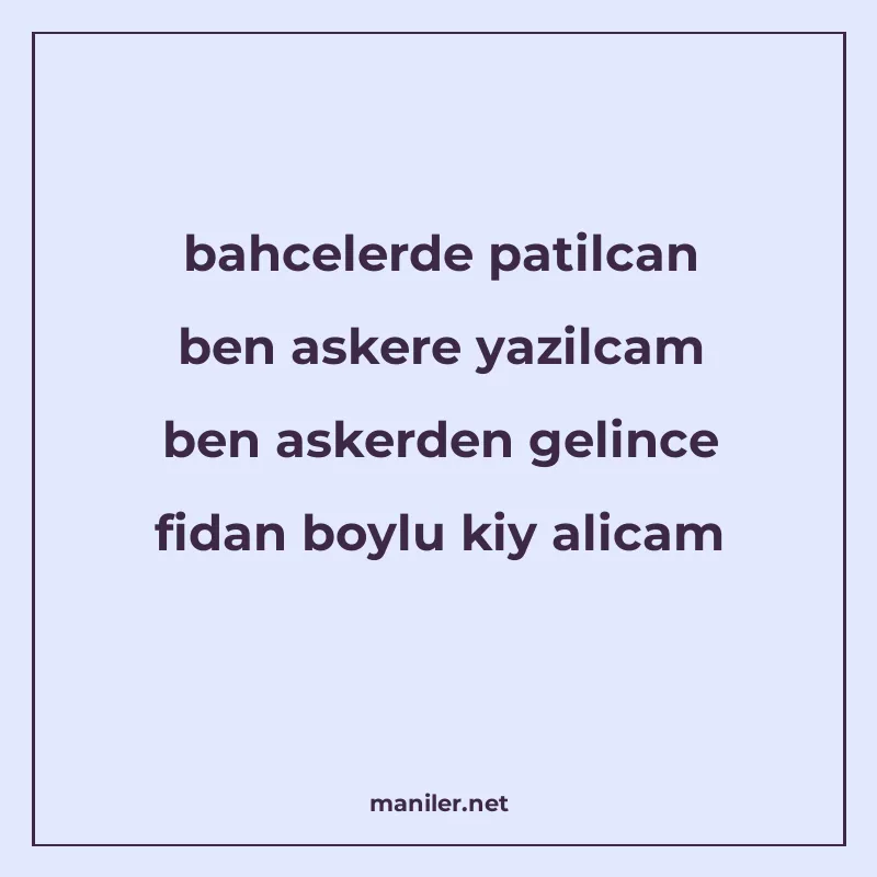 bahcelerde patilcan ben askere yazilcam ben askerden gelince manisi görseli