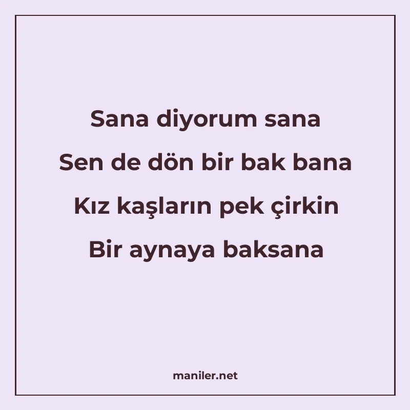 Sana diyorum sana Sen de dön bir bak bana Kız kaşların pek ç manisi görseli