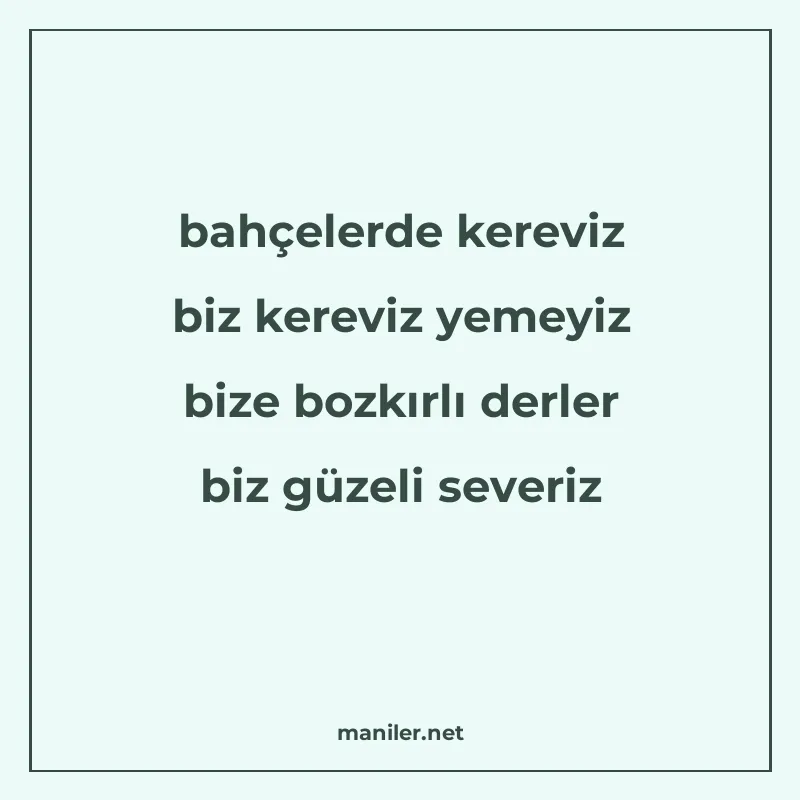 bahçelerde kereviz biz kereviz yemeyiz bize bozkırlı derler manisi görseli
