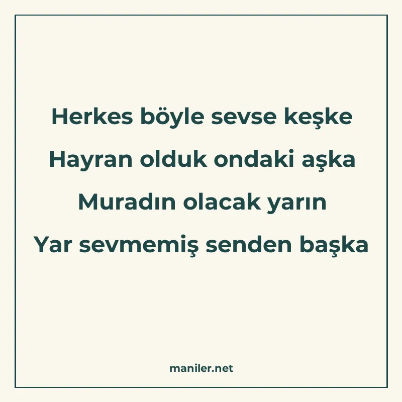 Herkes böyle sevse keşke Hayran olduk ondaki aşka Muradın ol manisi görseli