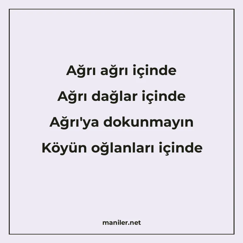 Ağrı ağrı içinde Ağrı dağlar içinde Ağrı'ya dokunmayın manisi görseli