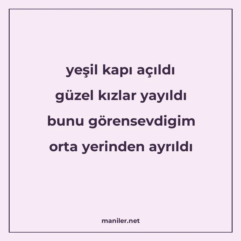 yeşil kapı açıldı güzel kızlar yayıldı bunu görensevdigim or manisi görseli