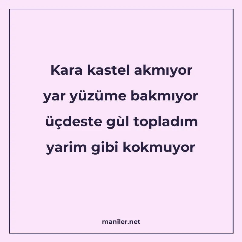 Kara kastel akmıyor yar yüzüme bakmıyor üçdeste gùl topladım manisi görseli
