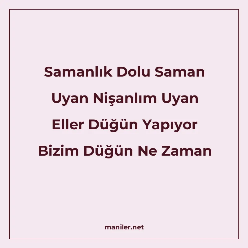 Samanlık Dolu Saman Uyan Nişanlım Uyan Eller Düğün Yapıyor B manisi görseli