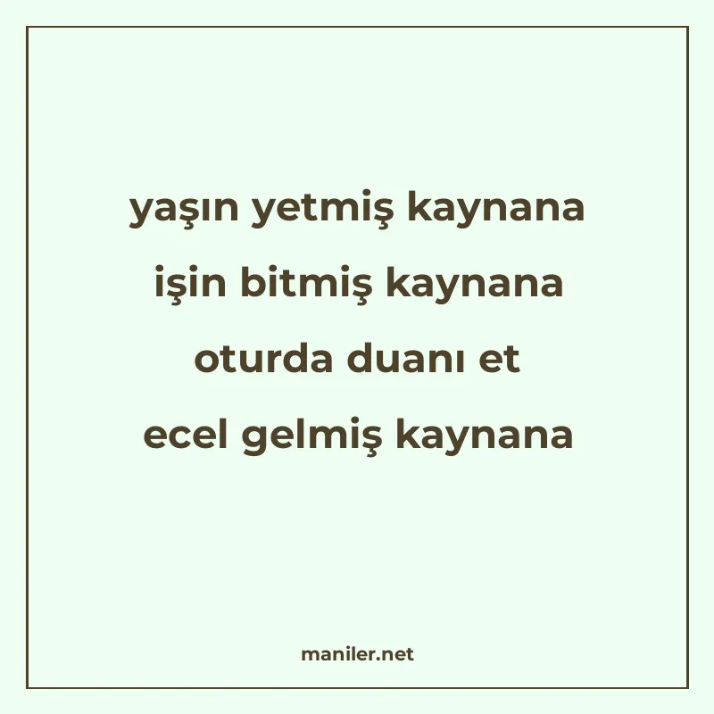 yaşın yetmiş kaynana işin bitmiş kaynana oturda duanı et ece manisi görseli