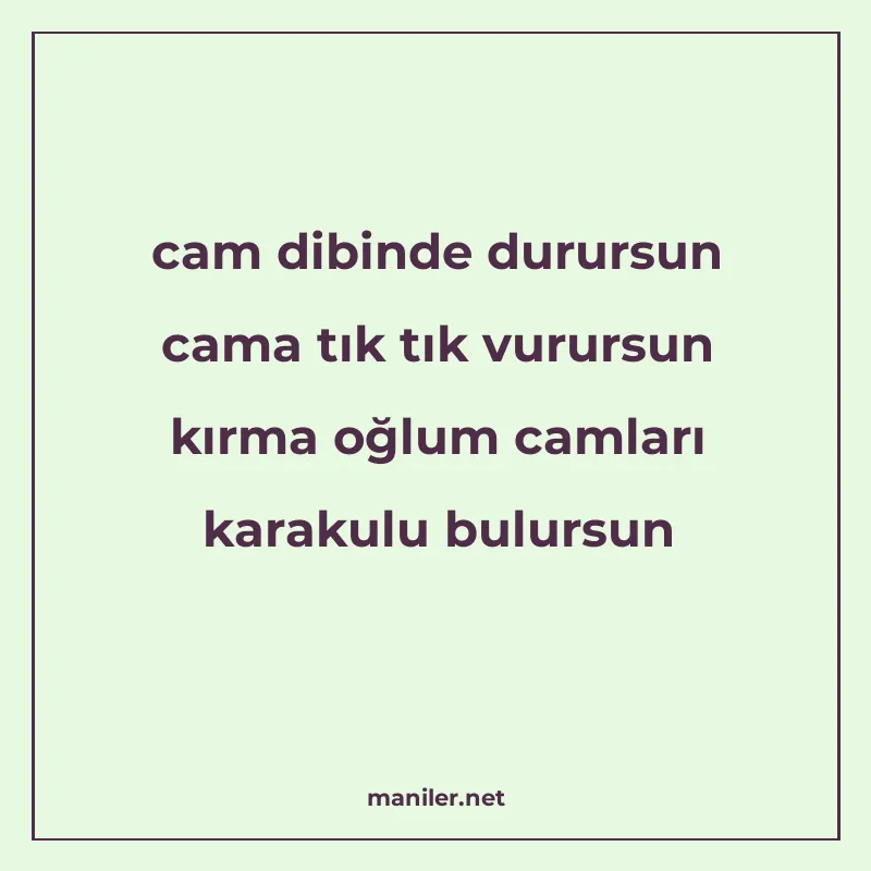 cam dibinde durursun cama tık tık vurursun kırma oğlum camla manisi görseli