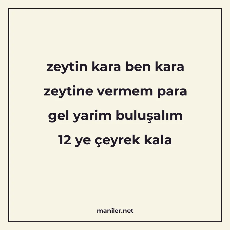 zeytin kara ben kara zeytine vermem para gel yarim buluşalım manisi görseli