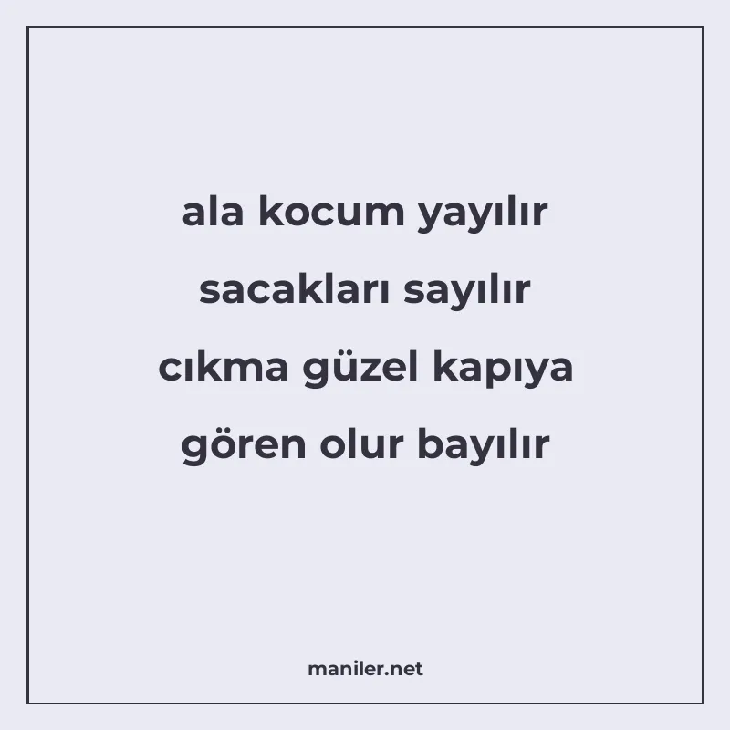 ala kocum yayılır sacakları sayılır cıkma güzel kapıya gören manisi görseli