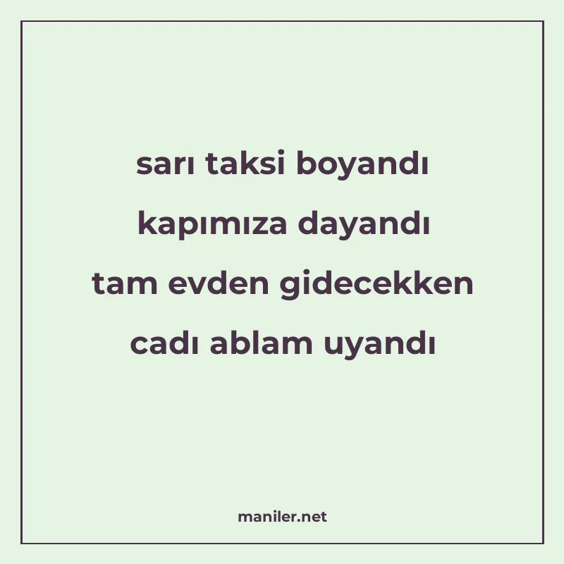sarı taksi boyandı kapımıza dayandı tam evden gidecekken cad manisi görseli