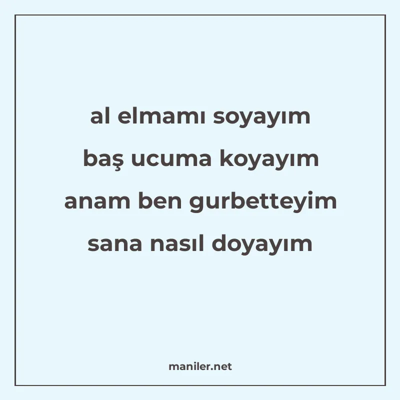 al elmamı soyayım baş ucuma koyayım anam ben gurbetteyim san manisi görseli