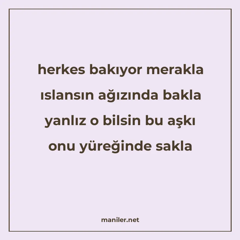 herkes bakıyor merakla ıslansın ağızında bakla yanlız o bils manisi görseli