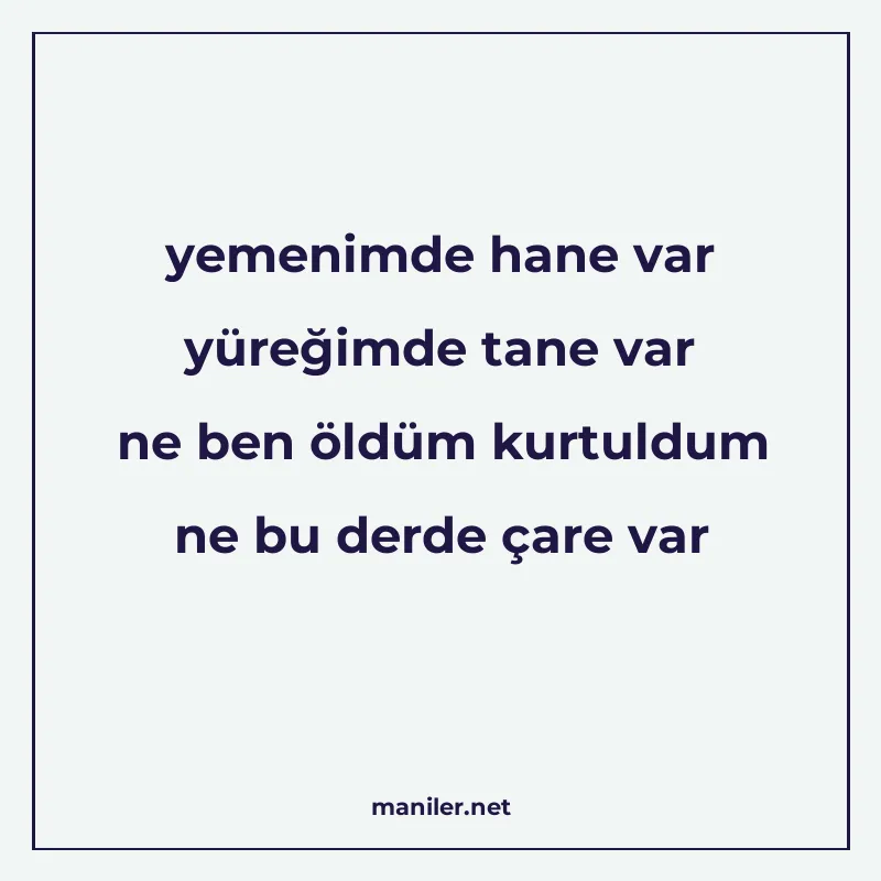 yemenimde hane var yüreğimde tane var ne ben öldüm kurtuldum manisi görseli