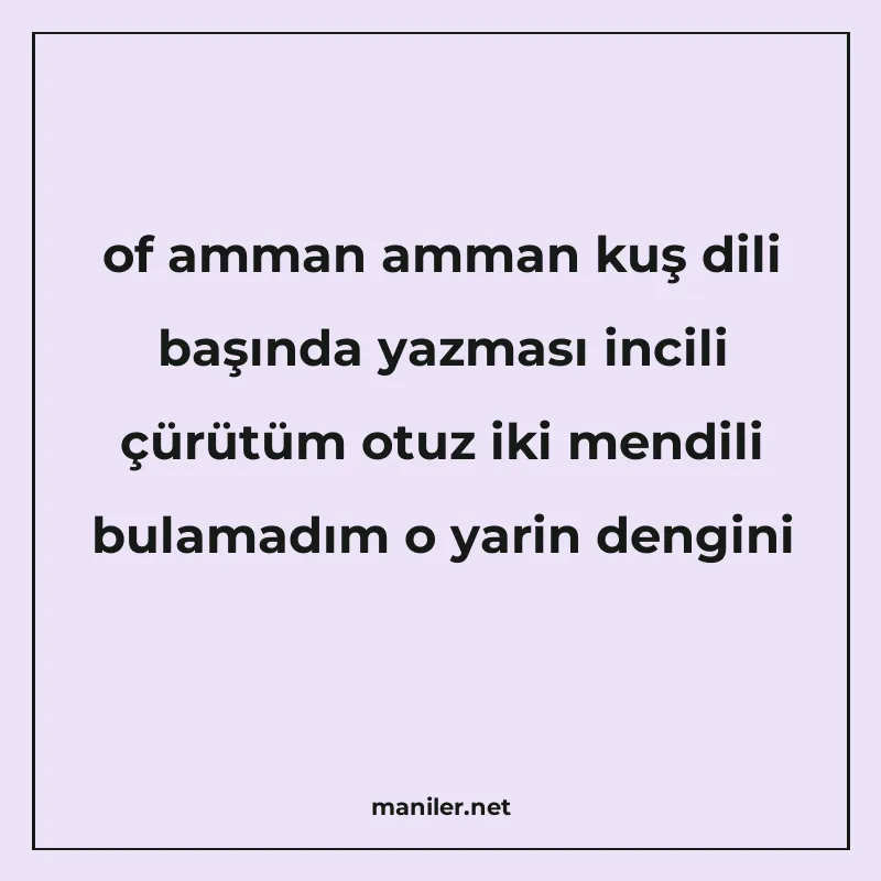 of amman amman kuş dili başında yazması incili çürütüm otuz manisi görseli
