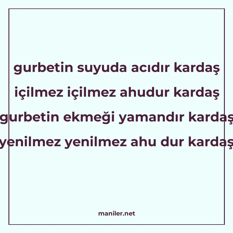 gurbetin suyuda acıdır kardaş içilmez içilmez ahudur kardaş manisi görseli