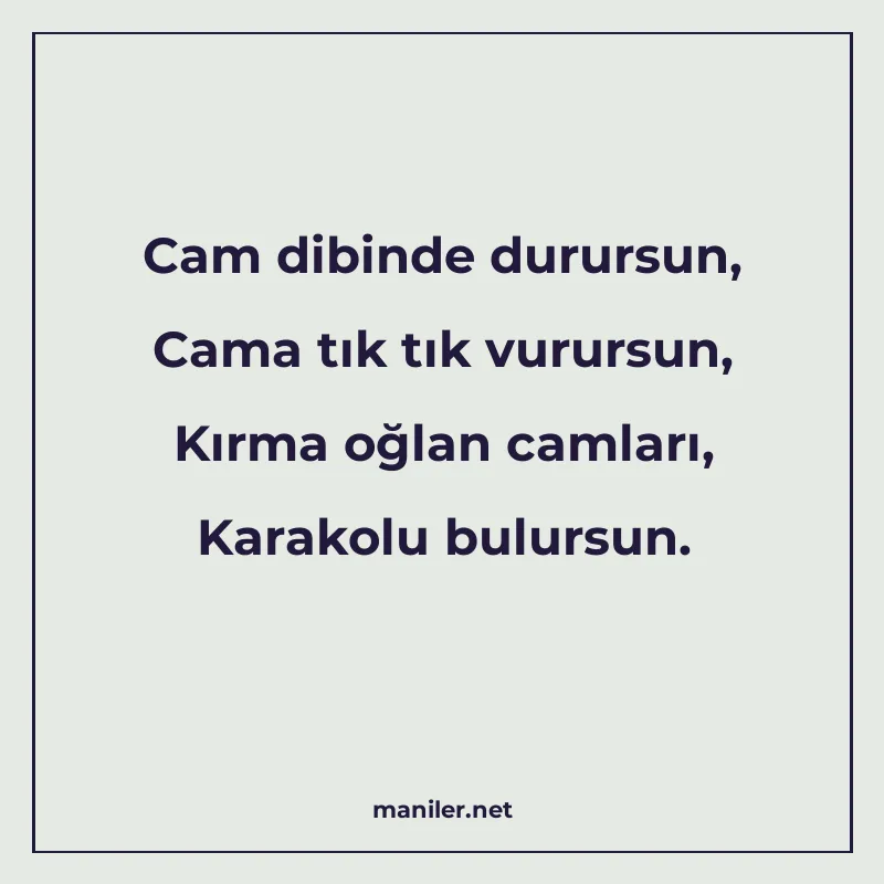 Cam dibinde durursun, Cama tık tık vurursun, Kırma oğlan cam manisi görseli