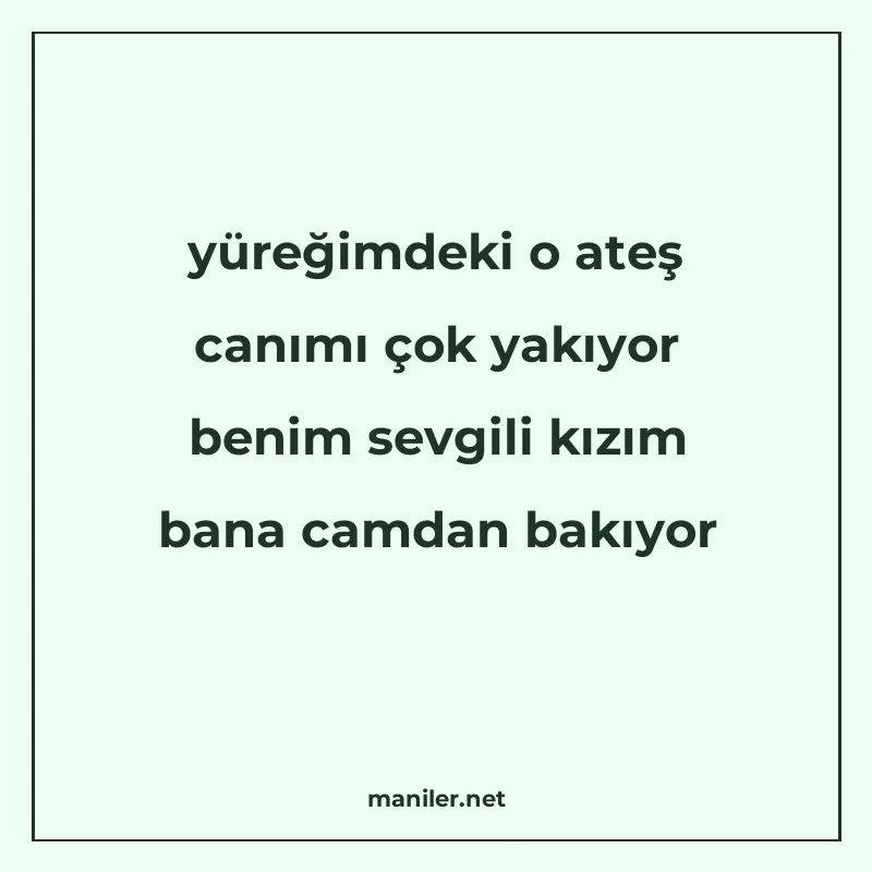 yüreğimdeki o ateş canımı çok yakıyor benim sevgili kızım ba manisi görseli
