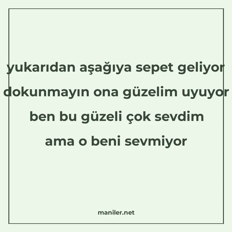 yukarıdan aşağıya sepet geliyor dokunmayın ona güzelim uyuyo manisi görseli
