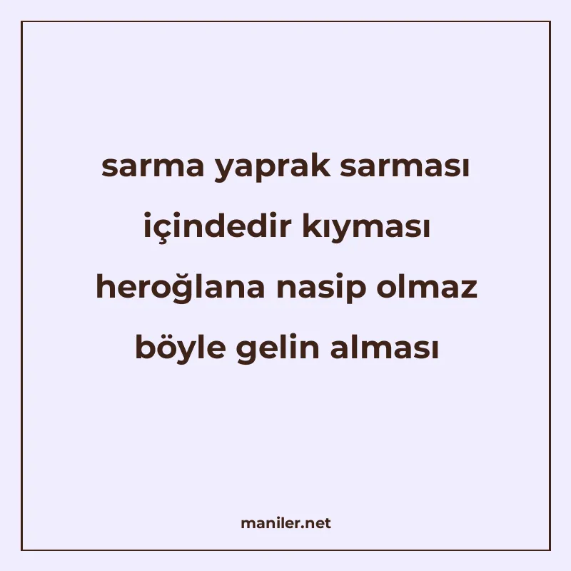 sarma yaprak sarması içindedir kıyması heroğlana nasip olmaz manisi görseli