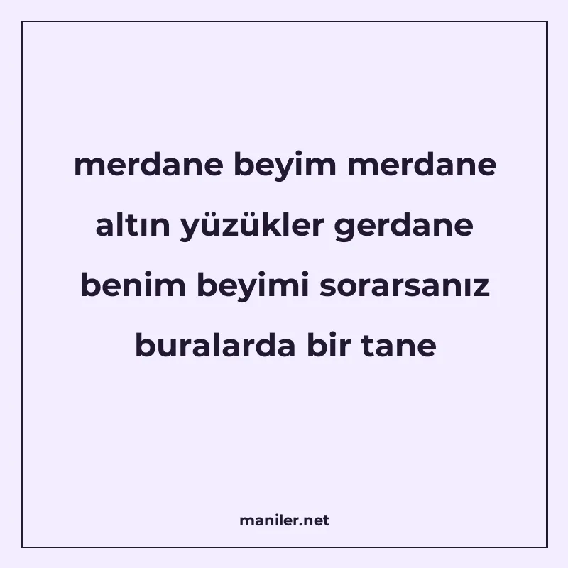merdane beyim merdane altın yüzükler gerdane benim beyimi so manisi görseli