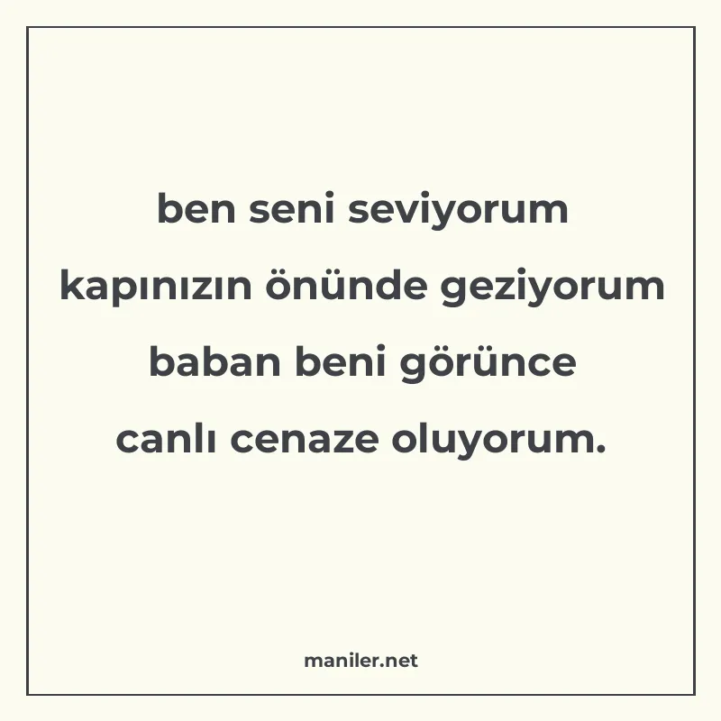 ben seni seviyorum kapınızın önünde geziyorum baban beni gör manisi görseli