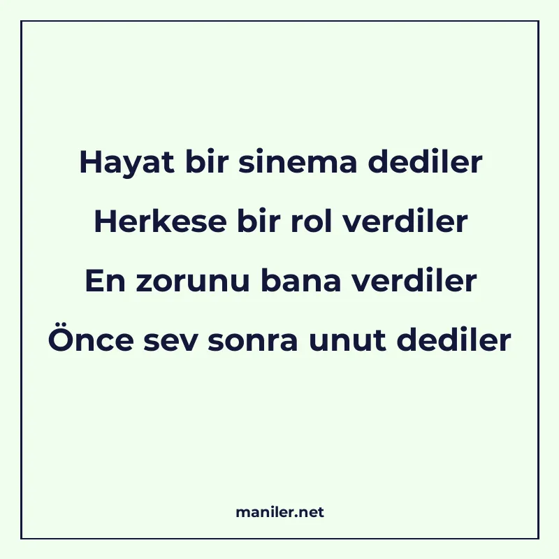 Hayat bir sinema dediler Herkese bir rol verdiler En zorunu manisi görseli