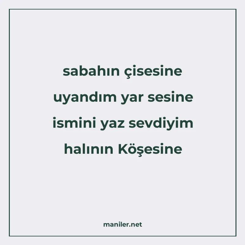 sabahın çisesine uyandım yar sesine ismini yaz sevdiyim halı manisi görseli